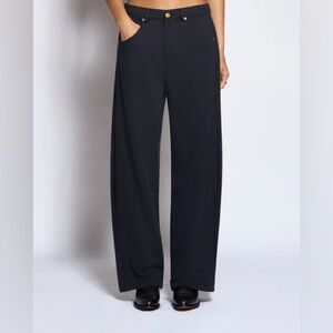 Navy wide-leg trouser jean